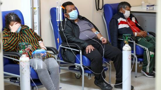 Vista de la unidad de emergencia con pacientes Covid-19 del hospital IESS del Sur en Quito. 