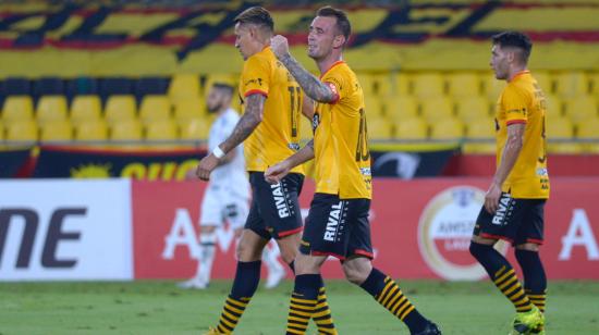 Damián 'Kitu' Díaz, celebra su gol contra Santos durante el partido del Grupo C por la Copa Libertadores, el miércoles 26 de mayo de 2021.