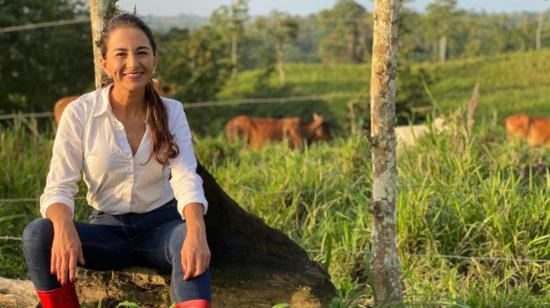 La ministra de Agricultura, Tanlly Vera, en el campo ecuatoriano, el 10 de junio de 2021. 