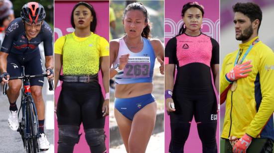 Richard Carapaz, Tamara Salazar, Glenda Morejón, Neisi Dajomes y Alfredo Campo, algunos de los deportistas de Ecuador con opciones en los Juegos Olímpicos de Tokio. 