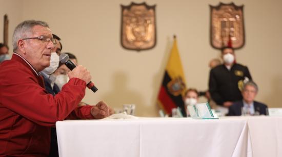 Fausto Cobo, minutos después de ser anunciado como director del SNAI en la Gobernación de Cotopaxi, el jueves 23 de julio de 2021.