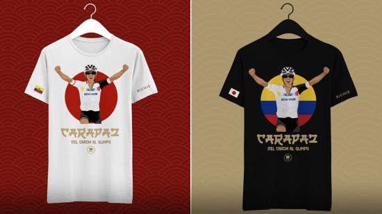 Así son los diseños de las camisetas de la Tienda Richard Carapaz, en honor al oro olímpico