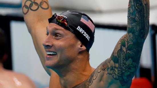 Caeleb Dressel, después de la final de los 100 metros libres en los Juegos de Tokio, el 28 de julio de 2021.