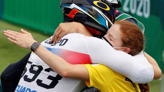 El cuencano Alfredo Campo después de su participación en la final de BMX de los Juegos Olímpicos de Tokio, el 30 de julio de 2021. 