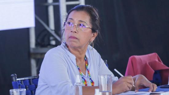 La presidenta de la Asamblea, Guadalupe Llori, durante la presentación de la agenda legislativa este 19 de julio de 2021.