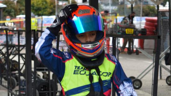 Benjamín Gávilanez, durante la final del Panamericano de Karting en Colombia, el 16 de julio de 2021. 