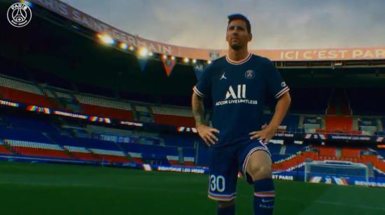 Una imagen animada de Lionel Messi como nuevo jugador del PSG. EL delantero usará el dorsal número 30. 