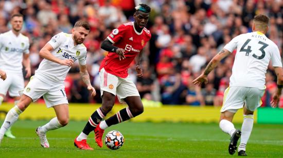 Paul Pogba, en el partido ante el Leeds United, en Manchester, el 14 de agosto de 2021. 