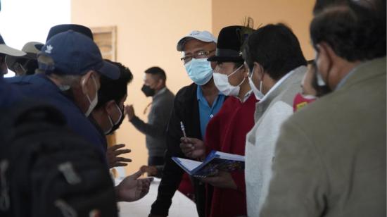 La Conaie se reunió con varias organizaciones sociales en el parlamento popular, el 18 de agosto de 2021, en Quito.