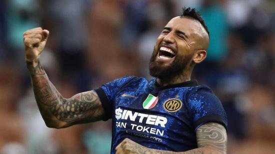 El chileno Arturo Vidal, celebrando un gol con el Inter de Milán el 21 de agosto de 2021. 