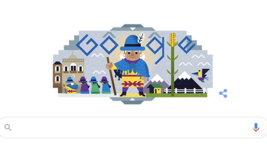 Doodle de Google en conmemoración al 112 aniversario del nacimiento de Tránsito Amaguaña.