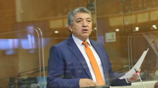 El asambleísta Eckenner Recalde en sesión del Pleno del 14 de septiembre de 2021.