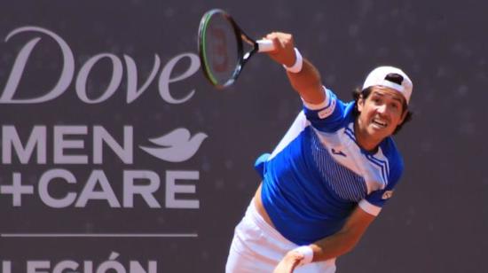 Facundo Mena, durante la final del Challenger de Quito, en el Club Arrayanes, el 19 de septiembre de 2021. 