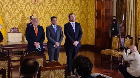 José Yunez, Galo Robalino y Ralph Suástegui, fueron posesionados como nuevas autoridades por el presidente Guillermo Lasso, el 31 de agosto de 2021 en Carondelet.