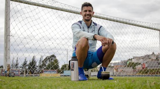 Facundo Martínez, después del entrenamiento con la Universidad Católica, en Quito, el miércoles 6 de octubre de 2021.