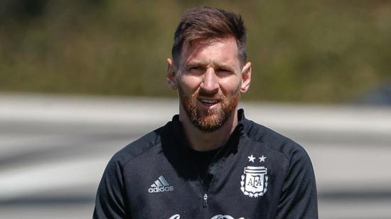 Lionel Messi, entrenando con la selección argentina, en Ezeiza, el 6 de octubre de 2021. 