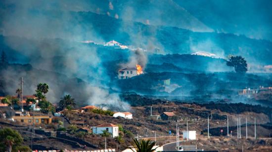 Imagen del flanco norte del volcán de Cumbre Vieja, en España, el 9 de octubre de 2021.