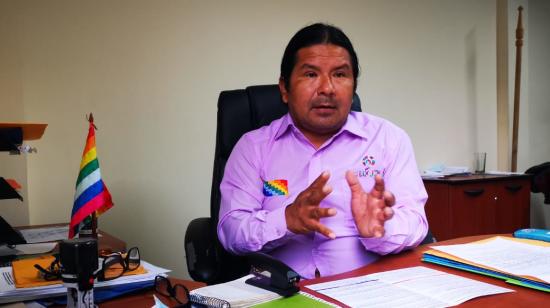 Marlon Santi, coordinador nacional de Pachakutik, en entrevista con PRIMICIAS el 13 de octubre de 2021.