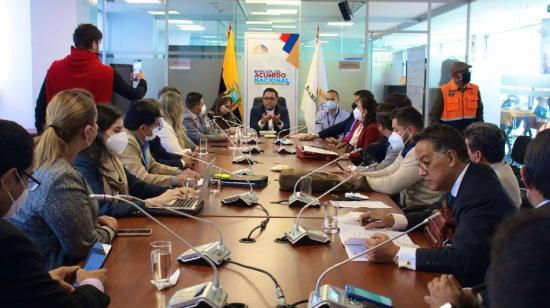 La oficialista Bancada del Acuerdo Nacional (BAN) durante una reunión este 19 de octubre de 2021 en la Asamblea. 