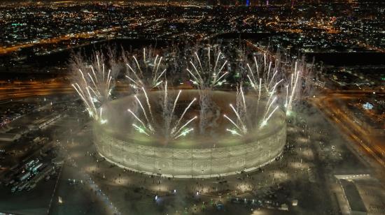 El Estadio Al Thumama, durante su inauguración, el 22 de octubre de 2021, en Doha, Catar. 