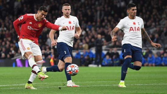 Cristiano Ronaldo, durante el partido del Manchester United ante el Tottenham, en Londres, el 30 de octubre de 2021. 