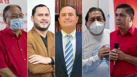 Cinco candidatos que disputarán la elección presidencial a Daniel Ortega, en Nicaragua. 5 de noviembre de 2021