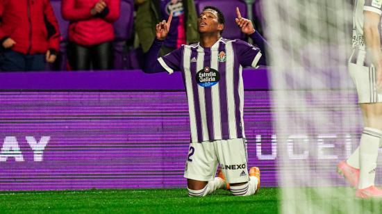 Gonzalo Plata, durante el partido del Valladolid ante el Mirandés, en el Estadio José Zorilla, el 6 de noviembre de 2021. 