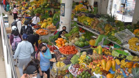 Mercado 9 de Octubre, en Cuenca, el 4 de octubre de 2021. 