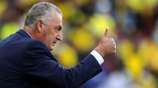 Gustavo Alfaro, durante el partido de Ecuador ante Venezuela, en el Estadio Rodrigo Paz Delgado, en Quito, el 11 de noviembre de 2021. 