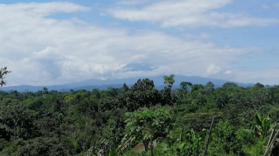 Vista del volcán Sumaco y parte de la selva de Tena.