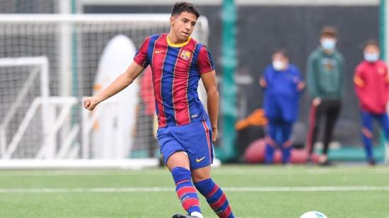 El jugador del FC Barcelona, Diego Almeida, durante un encuentro.