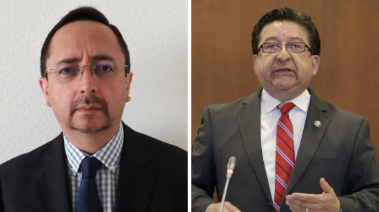 De Izquierda a Derecha, los nuevos embajadores de Ecuador en Australia y Palestina: Arturo Cabrera y Byron Suquilanda, 27 de noviembre de 2021.