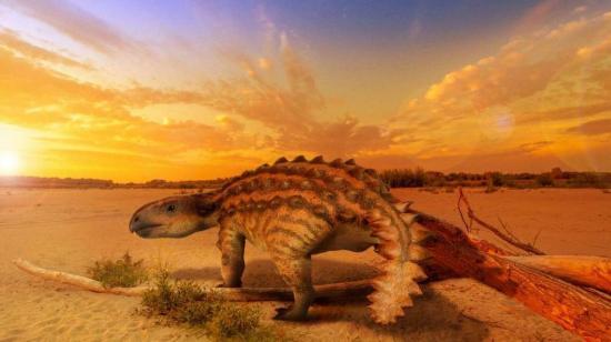 Modelo en 3D de la nueva especie de dinosaurio acorazado, Stegouros elengassen.