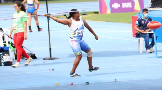 Juleisy Angulo durante su participación en los Juegos Panamericanos Junior de Cali, el viernes 3 de diciembre de 2021.