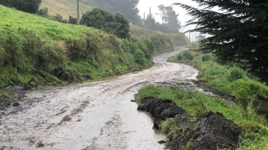 Imagen del terreno destapado de la etapa reina de la Vuelta al Ecuador. 