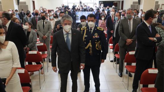 El presidente Guillermo Lasso en la presentación de los lineamientos de la política anticorrupción, el 9 de diciembre de 2021, en Quito.