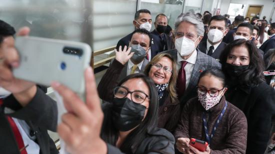 El presidente Guillermo Lasso visitó las instalaciones del MIES, el 13 de diciembre de 2021.