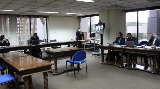 Imagen de la audiencia del recurso de revisión en el caso Diego Vallejo, el 10 de enero de 2022.