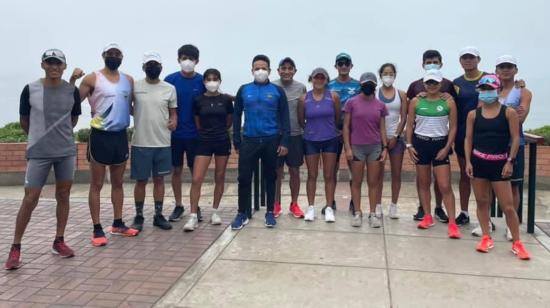 La selección ecuatoriana de marcha, durante el Sudamericano, en Lima, el 6 de febrero de 2022.