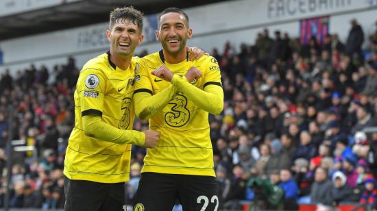 Jugadores del Chelsea, en el partido ante el Crystal Palace, en Londres, el 19 de febrero de 2022.