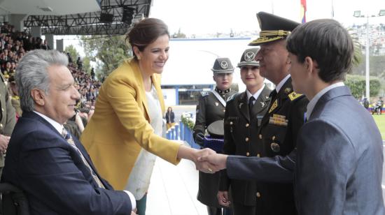 Fabián Salas durante su ceremonia de ascenso en febrero de 2019, en Quito.