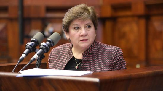 Ruth Arregui, superintendenta de Bancos, durante su comparecencia en el juicio político en su contra, el 22 de febrero de 2022.