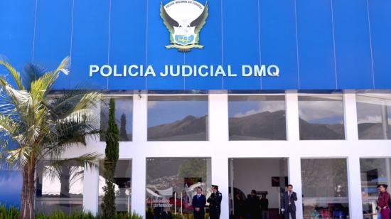 Imagen referencial de la fachada de la sede la Policía Judicial, en Quito. 