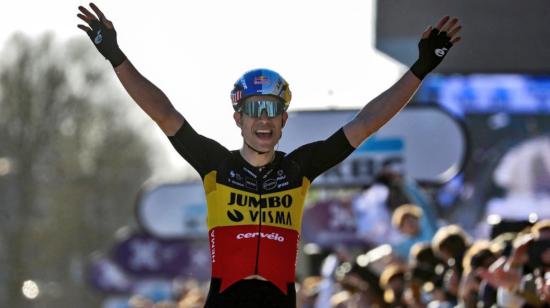 Wout Van Aert, en la clásica Omloop Het Nieuwsblad, en Flandes, Bélgica, el 26 de febrero de 2022.