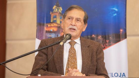 Jorge Bailón, alcalde de Loja, durante la Convención Nacional de Turismo, en septiembre de 2021.