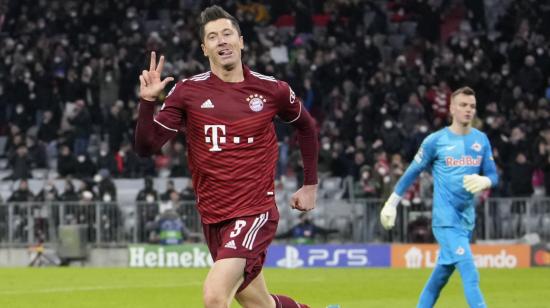 Robert Lewandowski, en el partido del Bayern Múnich ante el Salzburgo, el 8 de marzo de 2022.