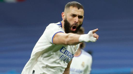 Karim Benzema, durante el partido del Real Madrid ante el PSG en el Santiago Bernabéu, el 9 de marzo de 2022.