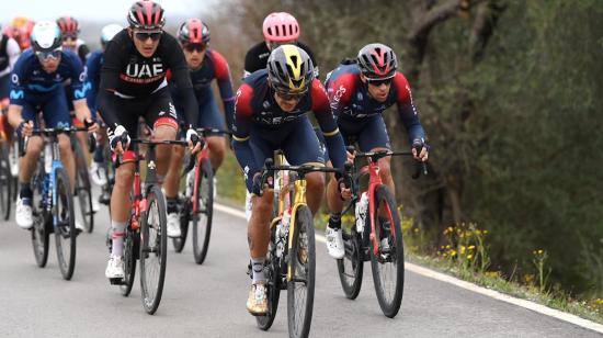 El ecuatoriano Richard Carapaz durante la Etapa 1 de la Volta a Catalunya, el lunes 21 de marzo de 2022. 