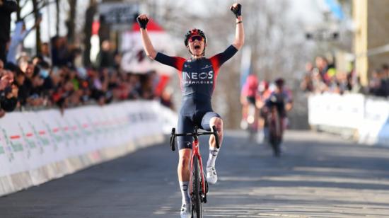 Ben Tulett, en la Etapa 3 de la Coppi e Bartali, el 24 de marzo de 2022.