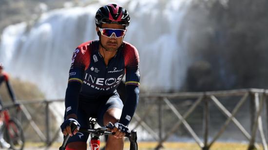 Jhonatan Narváez, durante la sexta etapa de la Tirreno-Adriático, el 12 de marzo de 2022.